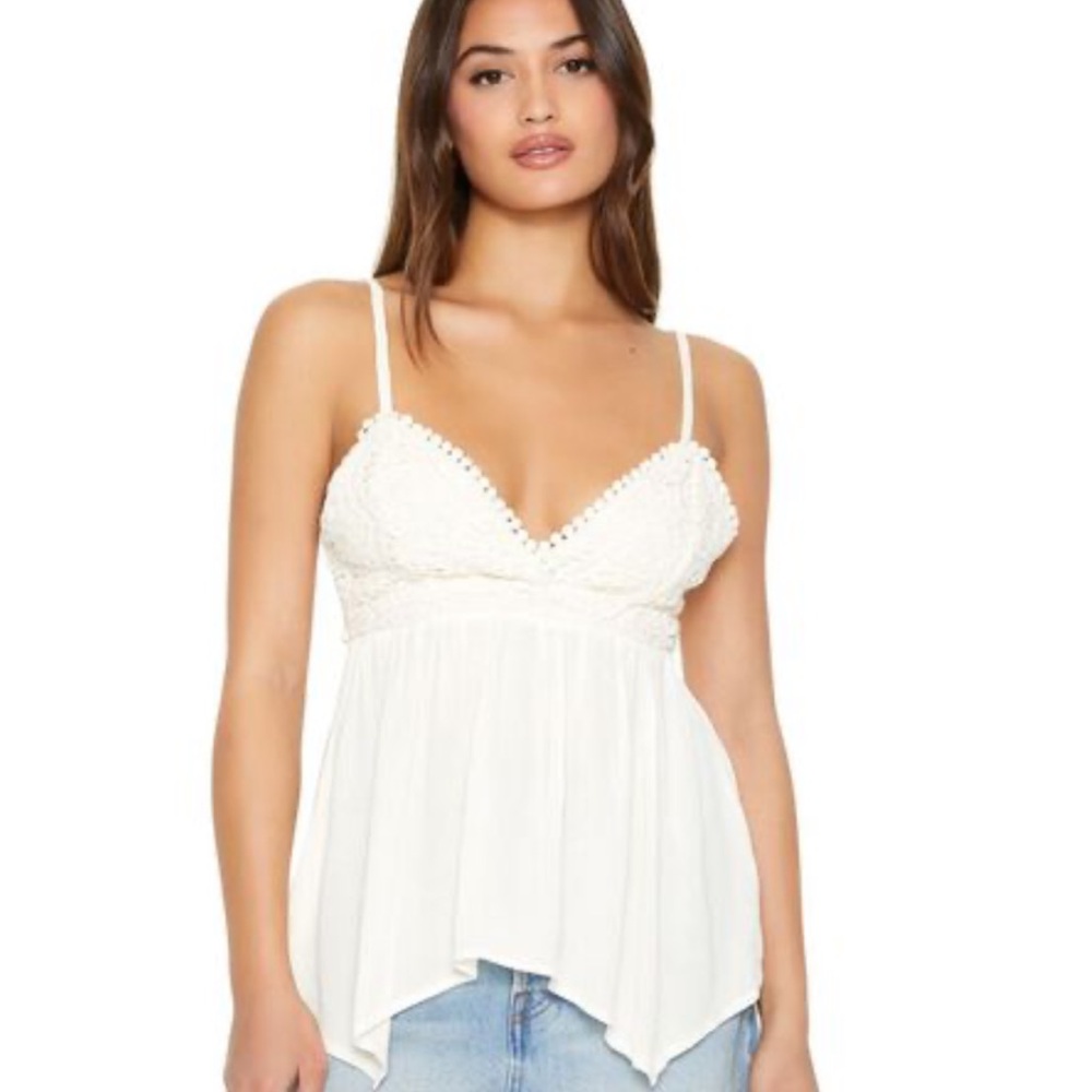 Crochet lace tie back cami